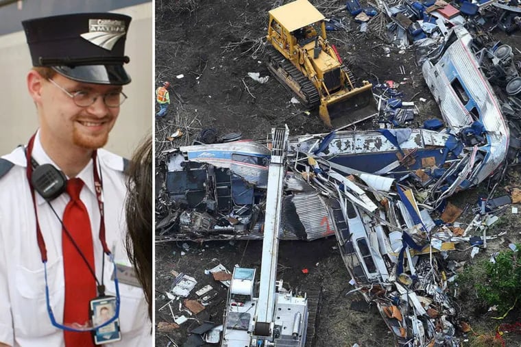 Brandon Bostian, the engineer whose Amtrak train derailed in 2015 in Philadelphia. HUY RICHARD MACH / ST. LOUIS POST-DISPATCH; DAVID MAIALETTI / STAFF PHOTOGRAPHER