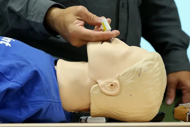 Naloxone can be administered as a nasal spray to temporarily halt an opioid overdose.