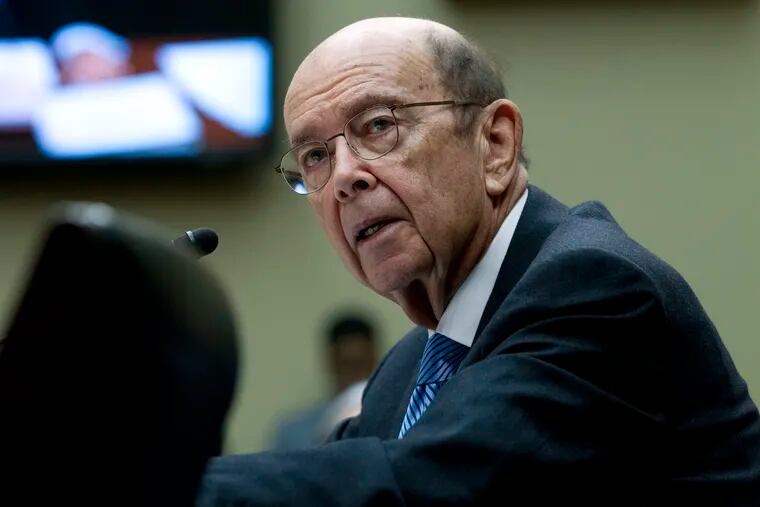 Commerce Secretary Wilbur Ross testifies during the House Oversight Committee hearing on Capitol Hill in Washington, Thursday, March 14, 2019.