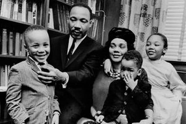 The first family of the civil-rights movement, in 1963 (from left): Martin Luther King III, 5; the Rev. Martin Luther King Jr.; his wife, Coretta Scott King; Dexter Scott King, 2, Yolanda King, 7.