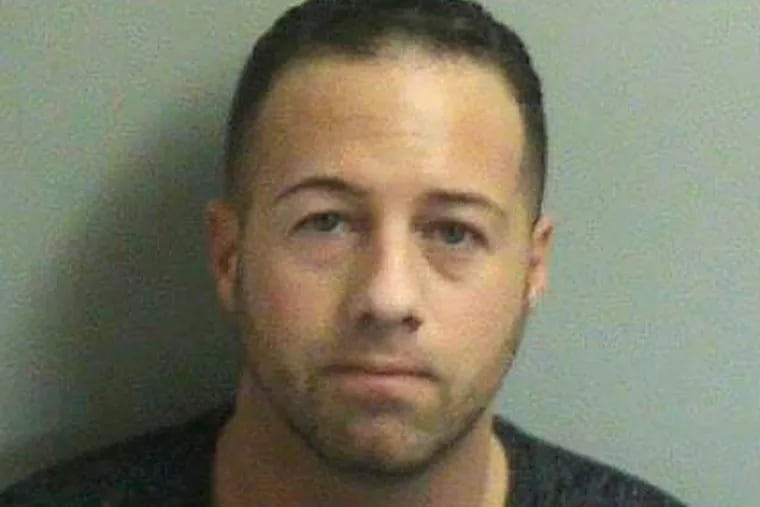 This undated photo provided by the Toms River, N.J., Police Department shows Thomas Lippolis, former boyfriend of “Jersey Shore” cast member Jenni “JWoww” Farley, who is accused of seeking $25,000 from her for not divulging secrets to the media.