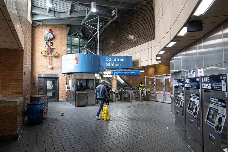 The 52nd Street station is shown in West Philadelphia on Friday, March 31, 2023. A young man was shot on the Market-Frankford Line, marking the second SEPTA shooting in a week.