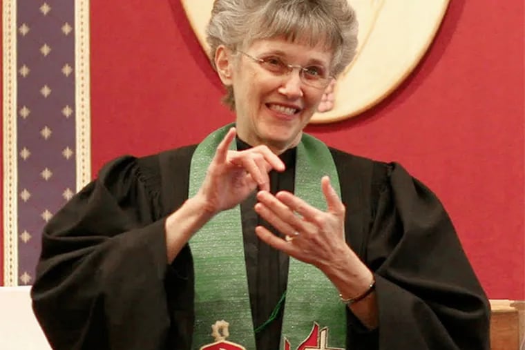 United Methodist Bishop Peggy Johnson says talking about the divide over gay marriage might one day close it.