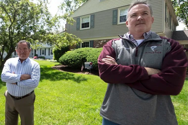 Using CPR and a portable AED machine, Jim Morton (right) saved the life of Bob Kates (right) when Kates collapsed in a gym where both men were working out in May 2016. They lived in the same neighborhood in Cherry Hill but never knew each other. Now they are close friends, going out for dinner and drinks on a regular basis.