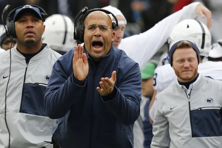 Penn State head coach James Franklin instructs his team against Ohio State on Saturday.