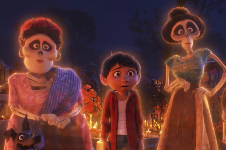 A living boy visits the land of the dead in Pixar’s animated movie ‘Coco.’