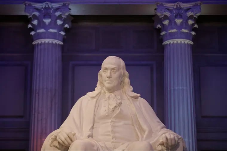 A statue of Benjamin Franklin at the Franklin Institute. The inherent rights of all people is not a new construct of Christian nationalism, but a long-held belief that is foundational to everything our society is built upon, writes Jennifer Stefano.