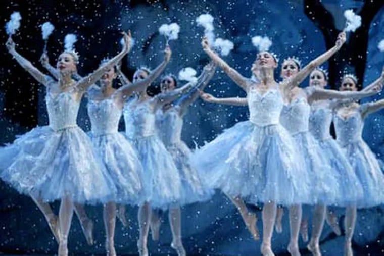 The Snowflakes perform during dress rehearsal of "The Nutcracker," which will open to Philadelphia audiences at the Academy of Music on Dec. 12. (Charles Fox / Staff Photographer)