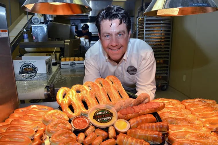 Tom Monaghan, Philly Pretzel Factory’s chief development officer, is looking to grow the company from 153 to 500 U.S. stores by 2020. “We’ve seen growth in revenue every quarter of every year,” Monaghan says. (MARK C. PSORAS / For The Inquirer)