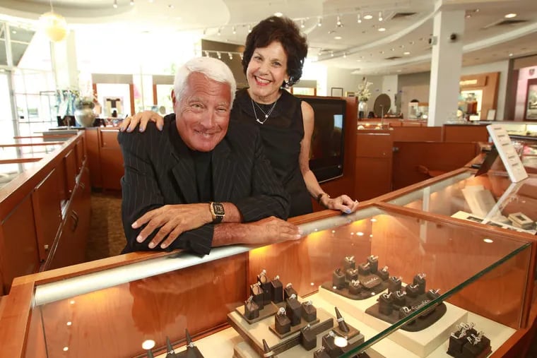 Harvey and Maddy Rovinsky at one of their former Bernie Robbins Jewelers stores in Marlton, N.J., in 2018.