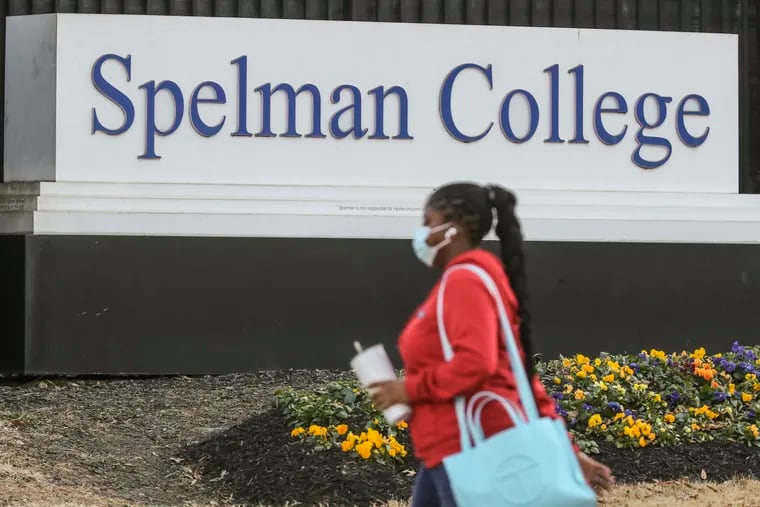 The students were supposed to tour storied schools, including Howard University in Washington and Spelman College in Atlanta. Above, a woman walks outside the Spelman campus in February 2022.