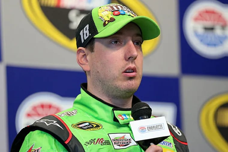 NASCAR Sprint Cup Series driver Kyle Busch (18) during an interview after practice for the Sprint All-Star Race at Charlotte Motor Speedway. (Randy Sartin/USA Today)