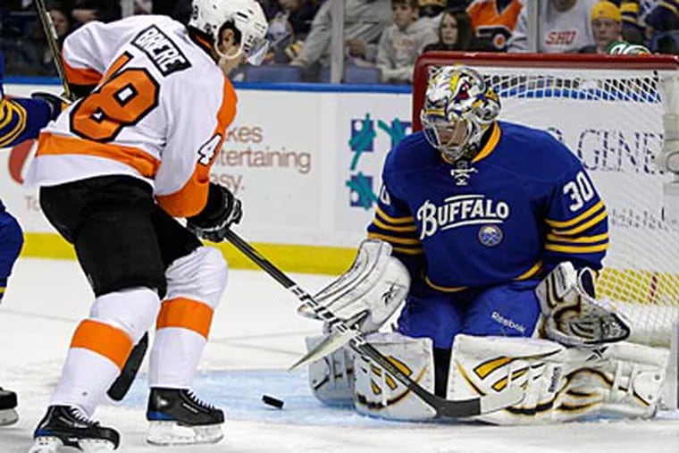 The Flyers and Sabres face off in Game 1 of their first round playoff series tonight. (David Duprey/AP file photo)