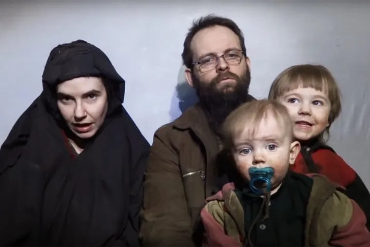 Caitlan Coleman of York County, appeared in the video with her Canadian husband, Joshua Boyle, and their two boys in December.