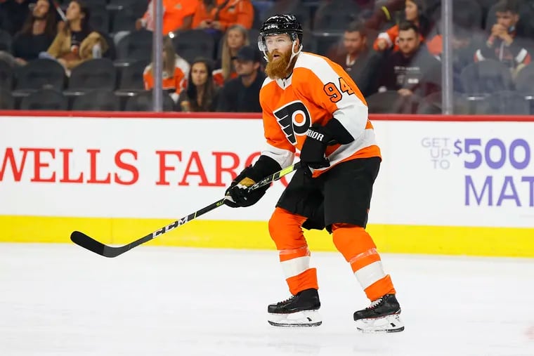Flyers defenseman Ryan Ellis was paired with Ivan Provorov in practice on Monday.