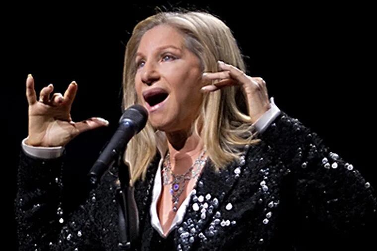 Barbra Streisand performs during the show of the “Back to Brooklyn” tour. (David M Warren / Staff Photographer)
