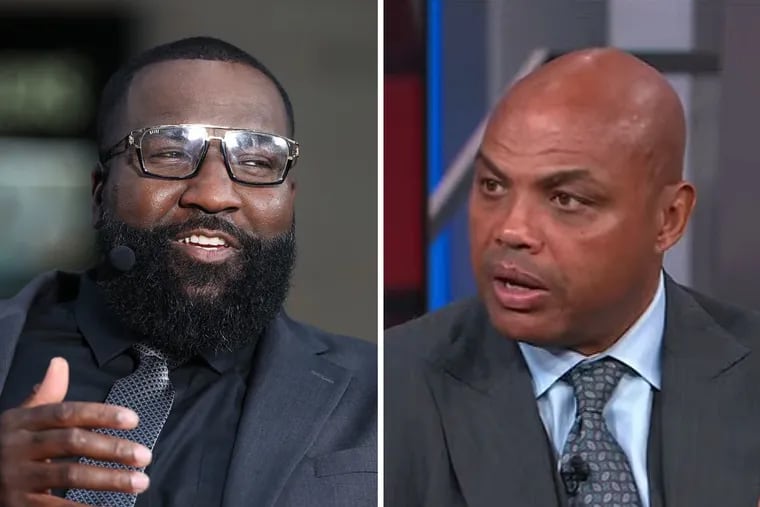 ESPN NBA analyst Kendrick Perkins (left) drew criticism from Hall of Famer Charles Barkley over the suggestion NBA MVP voters might be racially biased.