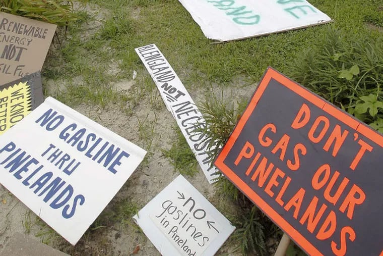 Pinelands protest signs. (File)