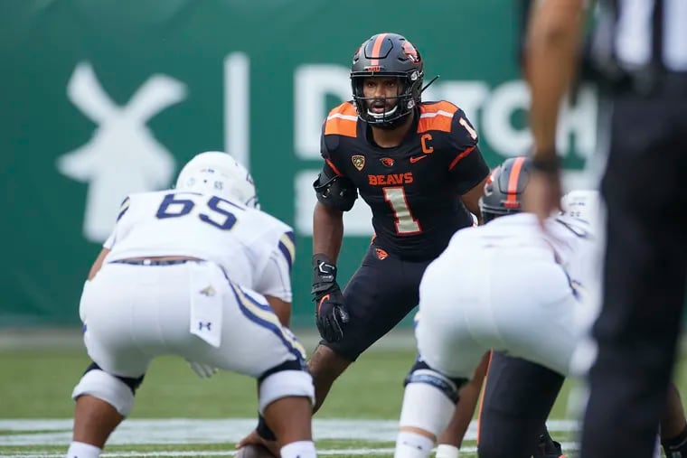 Philly native Omar Speights put together a successful career at Oregon State, where he was first-team all-Pac 12 last season.