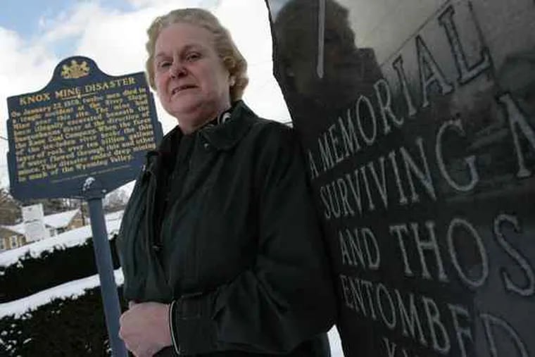 &quot;I must have cried a river of tears,&quot; said Audrey Baloga Calvey, at a historical marker recalling the Knox Mine Disaster in Pittston, Pa. Her father was one of 12 miners killed.