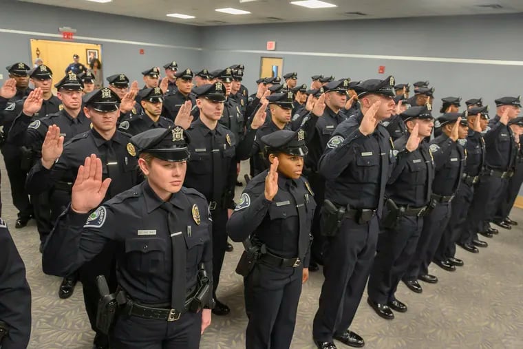 New police officers were sworn in to the Camden County Police Department in December 2019.