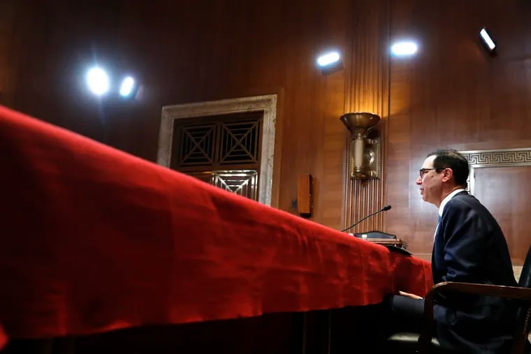Treasury Secretary Steve Mnuchin testifies about the budget during a Financial Services and General Government subcommittee hearing on Capitol Hill in Washington in May.