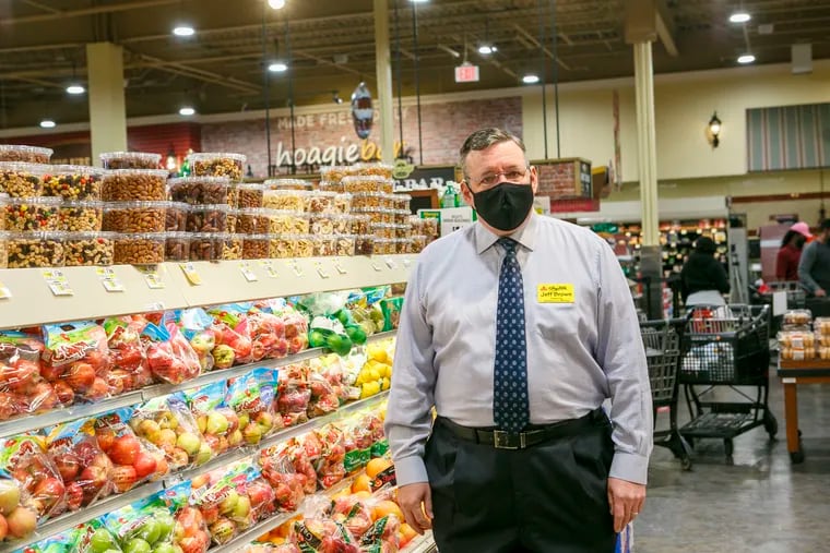Jeff Brown in Southwest Philadelphia at one of the ShopRite supermarkets he owns.