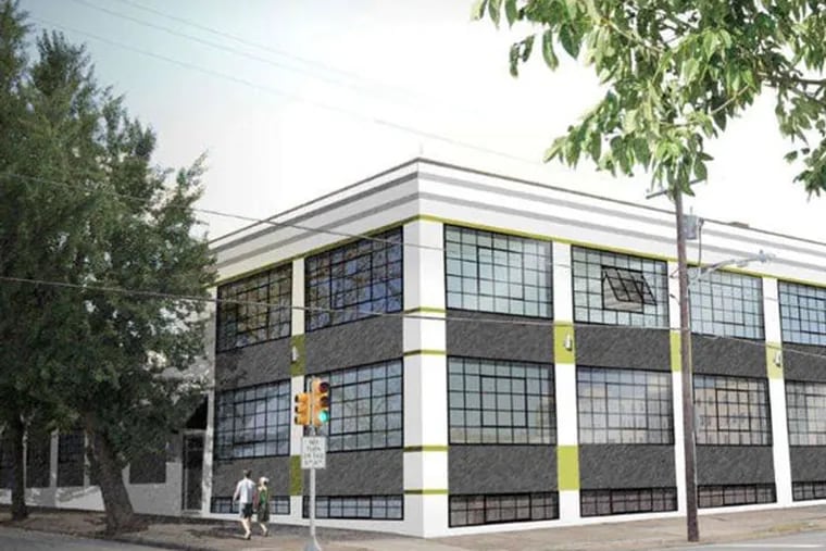 A rendering of the Brown Street Lofts, mostly one- and two-bedroom apartments with monthly rents averaging about $1,100.