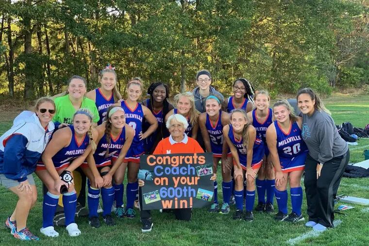 The Millville field hockey team's 6-0 win over Absegami was extra special for coach Claudia McCarthy, who earned her 600th career victory.