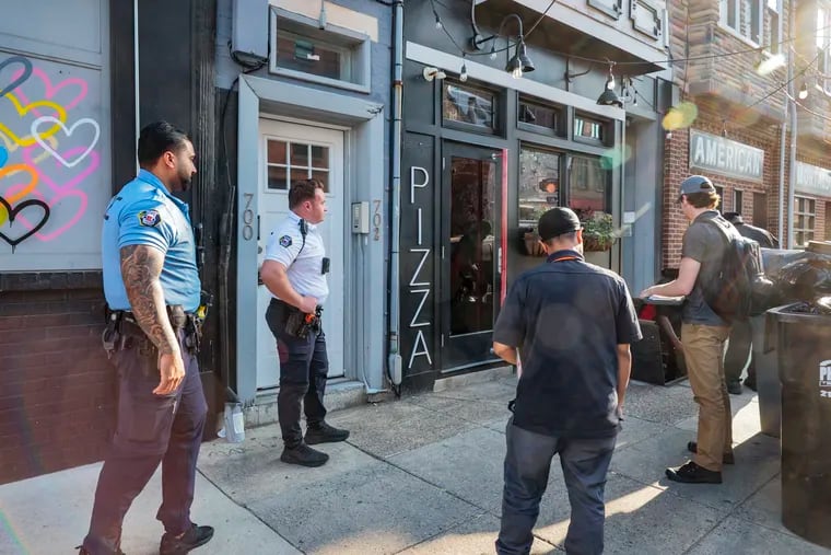 Accompanied by Philadelphia police Friday evening, officials from the city's Departments of Health and Licenses and Inspections shut down Stoned Pizzeria, a cannabis dining concept that operated on the southwest corner of Fifth and Bainbridge Streets, in the former home of Olly and Gigi Pizza, since earlier this month.