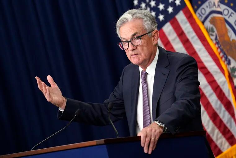Federal Reserve Chair Jerome Powell speaking at a news conference Wednesday at the Federal Reserve Board Building in Washington.