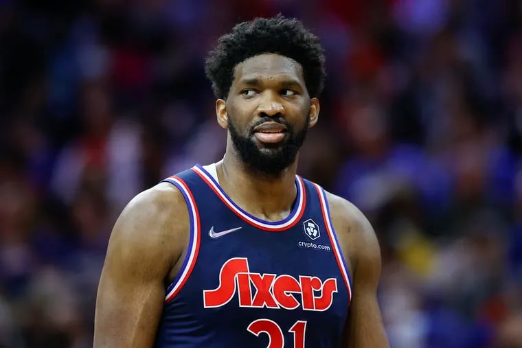 Sixers center Joel Embiid is listed as questionable for Friday night's game against the Dallas Mavericks with back soreness.