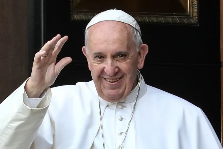 Pope Francis at the Cathedral Basilica of Saints Peter and Paul in September 2015.