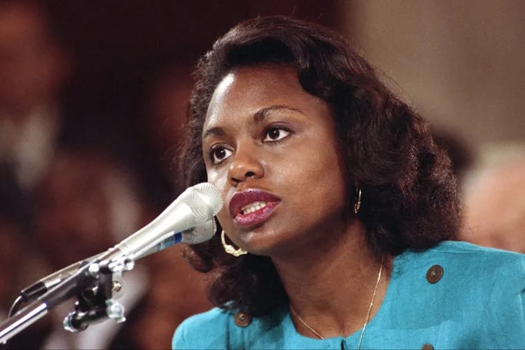 University of Oklahoma law professor Anita Hill testifying before the Senate Judiciary Committee on Capitol Hill in  October 1991.