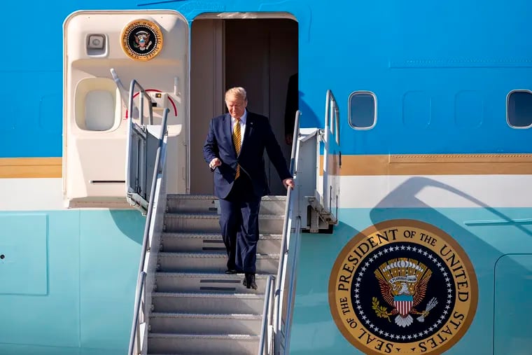 President Donald Trump walking down the steps from Air Force One on a trip to Los Angeles earlier this week.