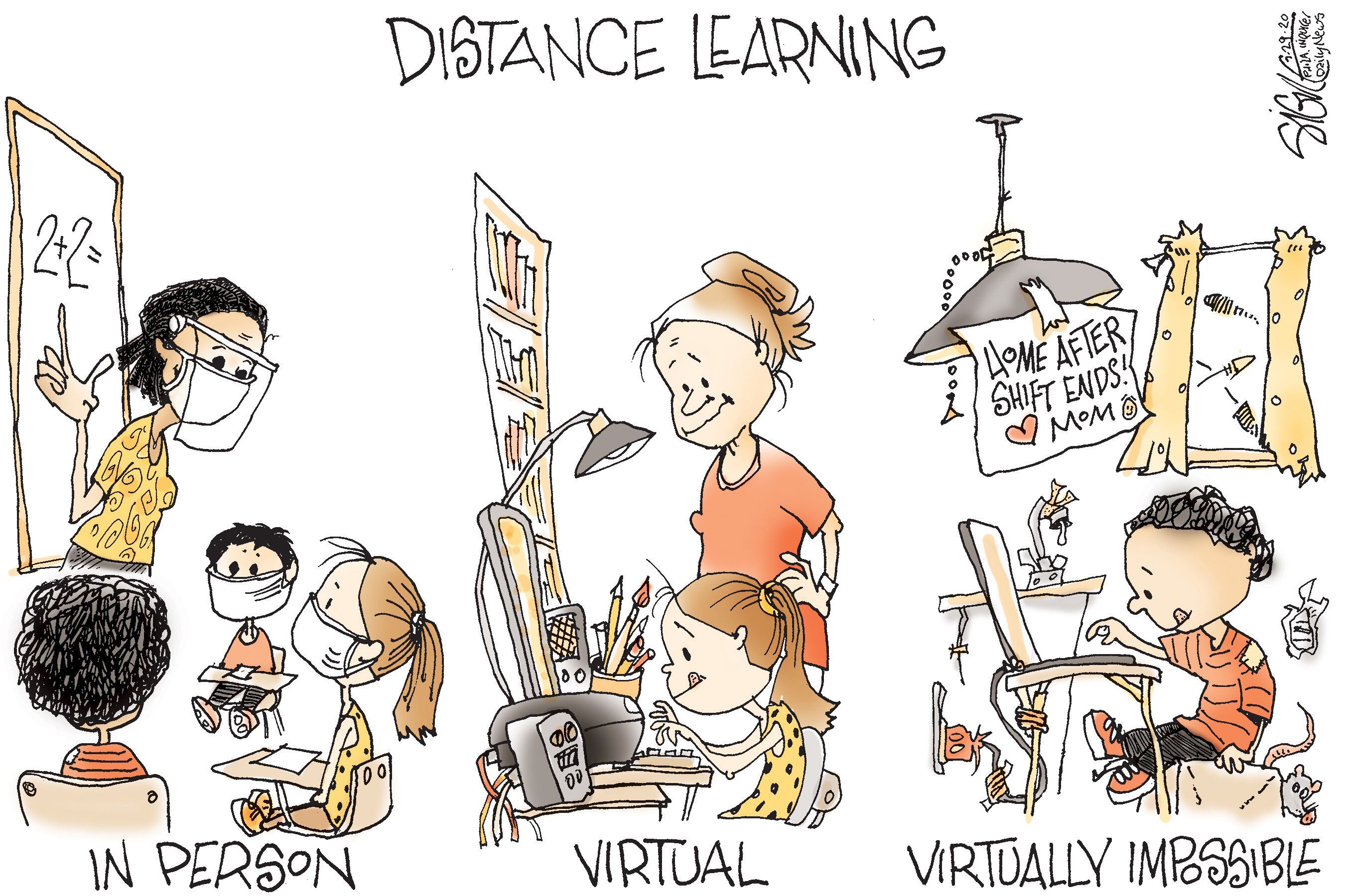 Political Cartoon: Virtually learning how to reopen schools