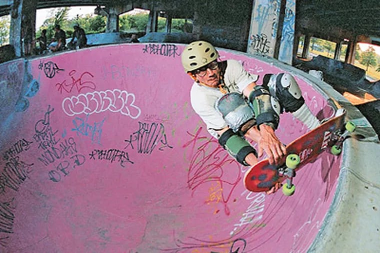 Bud Baum rides his board in a Phil Jackson photo from "FDR Skatepark." The book features more than 100 photos compiled by the authors.
