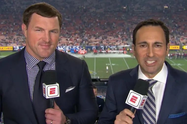"Monday Night Football" analyst Jason Witten (left) and play-by-play announcer Joe Tessitore.