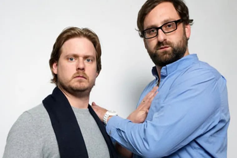 Writer/directors Tim Heidecker, left, and Eric Wareheim, from the film "Tim and Eric's Billion Dollar Movie," pose for a portrait during the 2012 Sundance Film Festival. (Victoria Will / Associated Press)