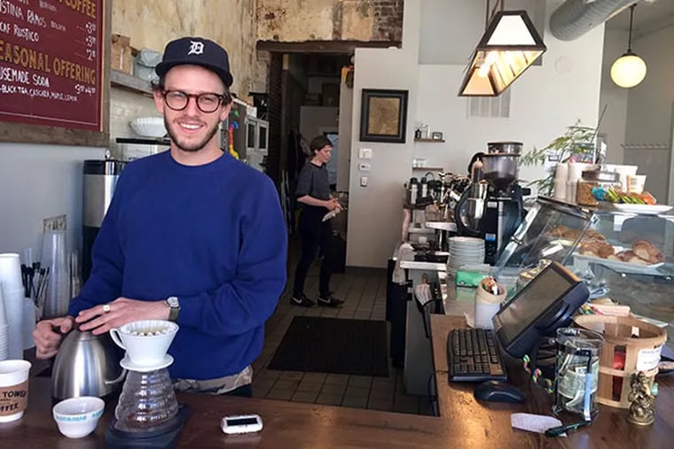 Jonathon Zilber, manager at Shot Tower Coffee in Queen Village.