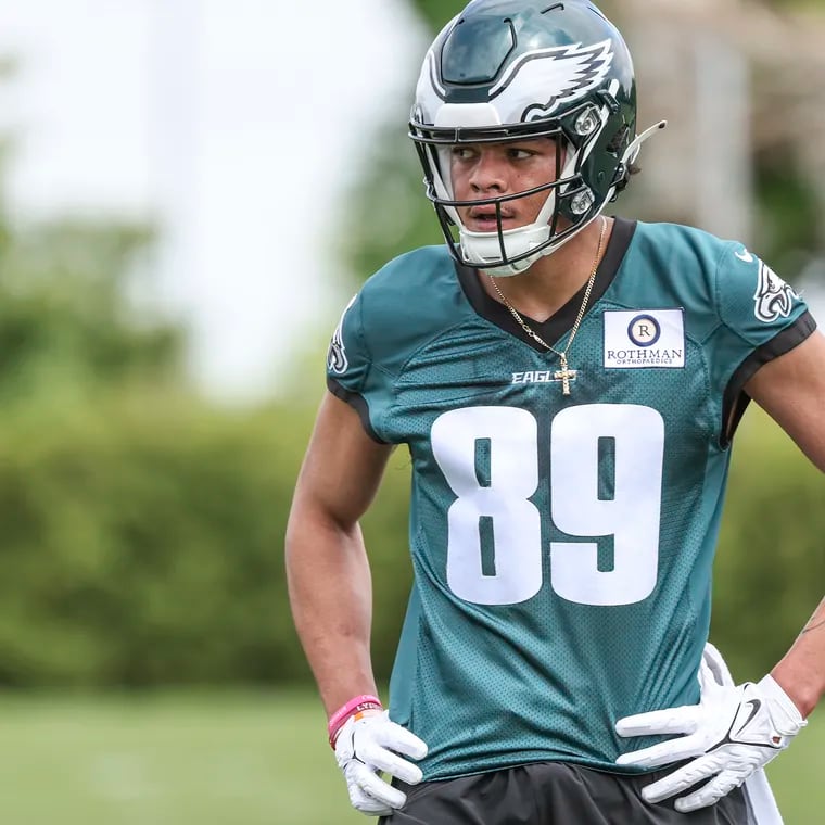 Eagles wide receiver Johnny Wilson during rookie minicamp at the NovaCare Complex on May 3.