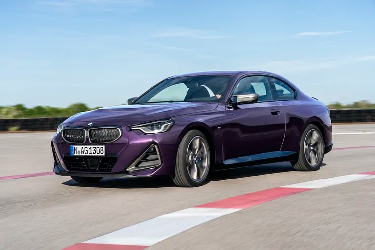The 2024 BMW M240i Coupe carries the same look since 2022. Its handling is fun and its 0-60 time super fast.