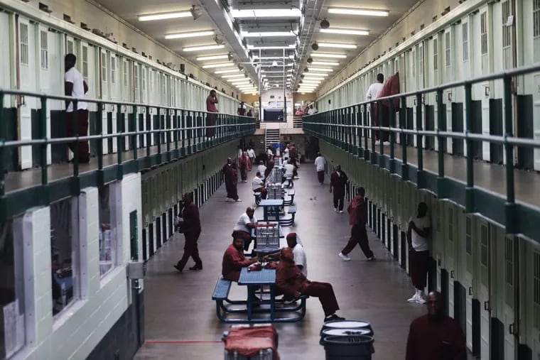 This September 2017 photo shows inmates in a block at the State Correctional Institution at Graterford