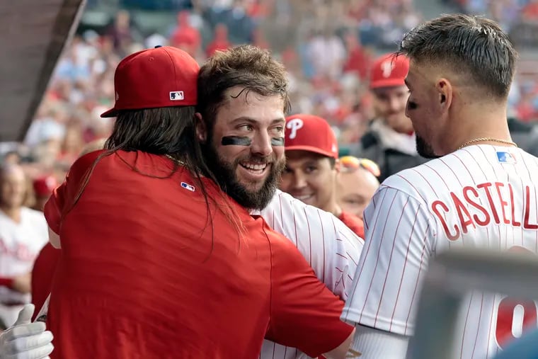 Phillies' Nick Castellanos has given rookie Weston Wilson a place to stay
