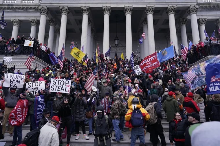 Trump supporters storm the U.S. Capitol building on Jan. 6. in Washington.