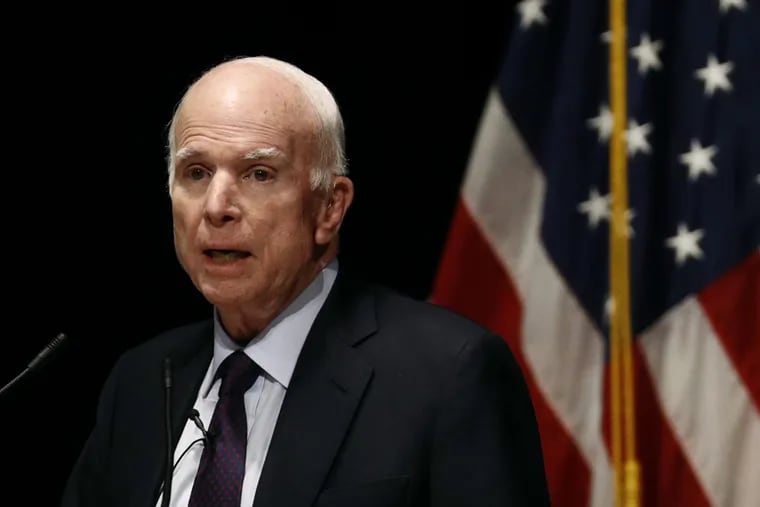 Sen. John McCain (R., Ariz.) speaking at the U.S. Naval Academy in Annapolis, Md., on Oct. 30.