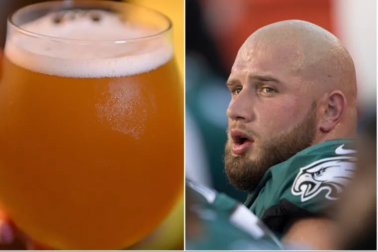 A beer and Eagles offensive lineman Lane Johnson.