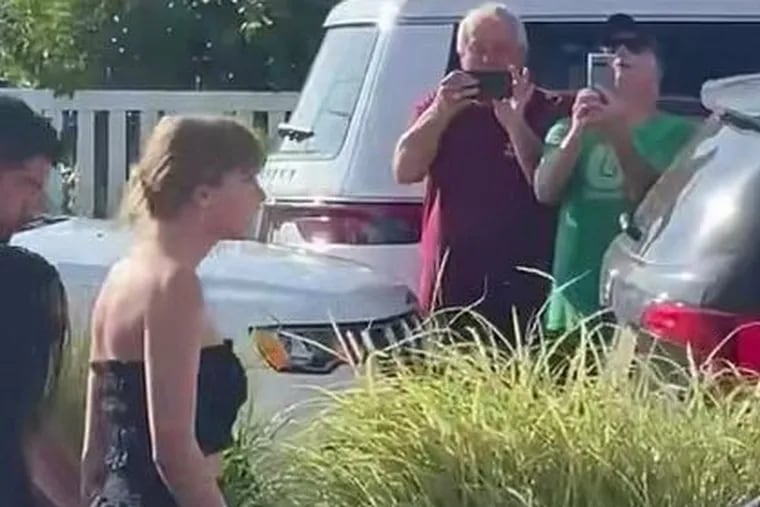 Taylor Swift spotted outside the Black Whale in Beach Haven on Aug. 18, 2023. She is on LBI attending the wedding of Jack Antonoff and Margaret Qualley.