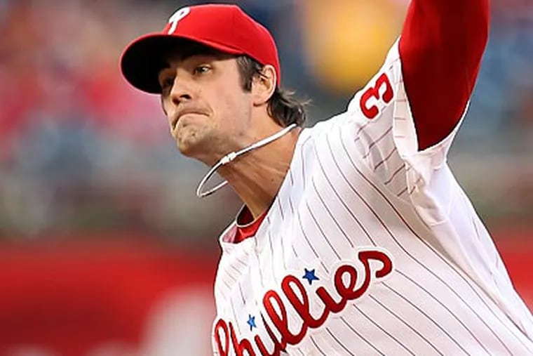 Cole Hamels got no run support for his strong pitching display. (Steven M. Falk/Staff Photographer)