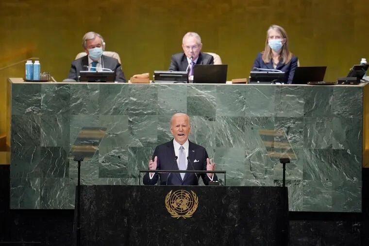 President Joe Biden addresses the 77th session of the United Nations General Assembly on Wednesday.